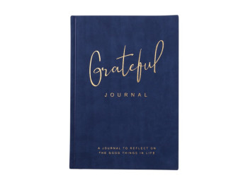 Блокнот деловой BUROMAX GRATEFUL, A5, 96 л., клетка, обложка из искусственной кожи, синий