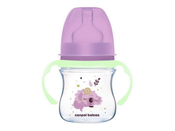 Бутылка антиколиковая с широким отверстием 120 мл Easystart Sleepy Koala - розовая. Canpol Babies 35