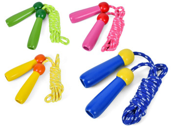 Скакалка деревянная MD0846, 198 см, с веревкой, ручки деревянные, BabyToys