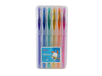Ручка гелевая с блеском 6 цветов. GB-205-6
