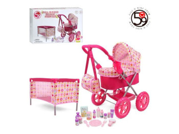 Набор для кукол с коляской T837048, 43 см, манеж и аксессуары, BabyToys