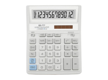 Калькулятор BS-777WH 12р., 2-пит, белый, Brilliant BS-777WH