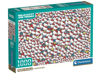 Пазли 1000 елементів, Нереальна кількість Хелоу Кітті, Clementoni 37119