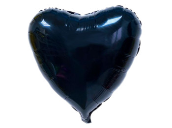Фольгована повітряна кулька Серце матове чорне. MegaZayka 2008