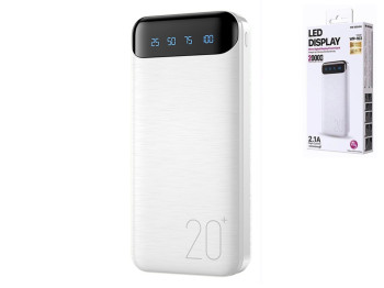Повербанк WP-163 2.1A 20m-An, WK Design 3542 White