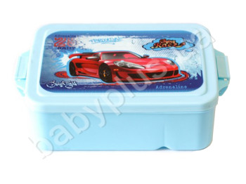 Ланч бокс двойной со съёмной крышкой, Ложкой и вилкой, Crazy race, KIDIS 13015