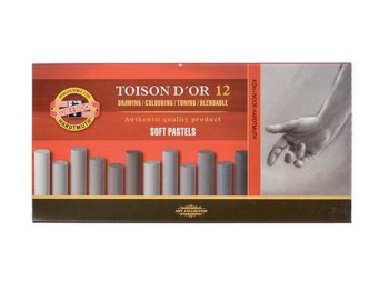 Мел-пастель Toison D'or 12 шт. Серые оттенки. Koh-i-Noor 8522012002GY