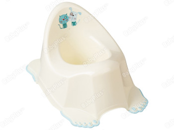 Горшок Пес и Кот с противоскользящей резиной желтый. Tega Baby PK-001-102