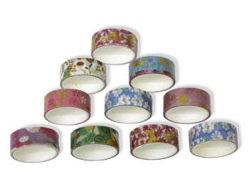 Лента для декора Washi 1332, 1,5 см × 2 м, микс видов (цена за 1 шт)