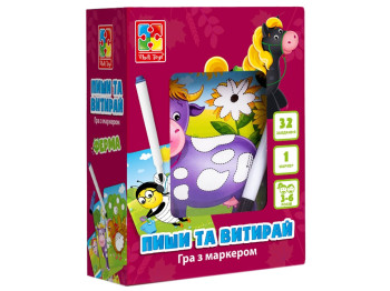 Игра настольная Пиши и вытирай. Ферма Vladi Toys VT5010-19