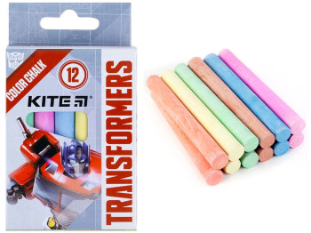 Крейда кольорова Transformers 12 шт, Kite