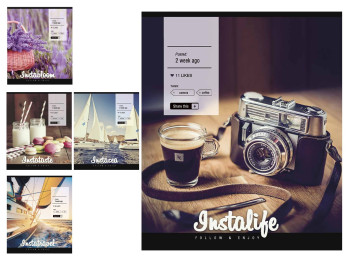 Зошит у клітинку Instalife Star, 96 аркушів, 5 видів (ціна за 1шт), Школярик