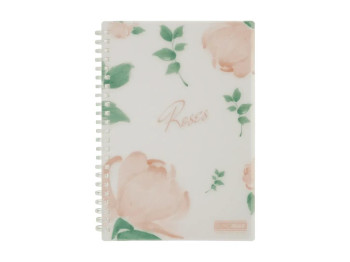 Записная книжка на 80 листов B5 с пластиковой обложкой, Roses, Buromax Arabeski