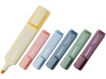 Маркер клиноподібний Highlighter 1-5 мм, Набір 6шт, Axent