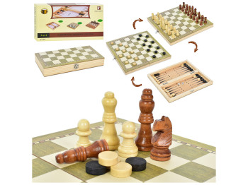 Набір ігор 3в1, Шахи, шашки, нарди. TQ09171