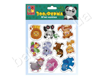 Гра з м'якими наклейками Звірята, Vladi Toys