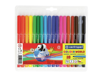 Фломастеры 18 цветов. Centropen 7550/18 ТП