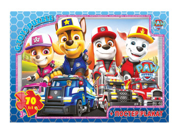 Пазли картонні Paw Patrol, 70 елементів, G-Toys