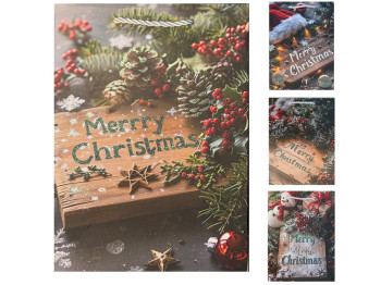 Пакет новогодний бумажный L Merry Christmas 31х42х11см, R32963-L