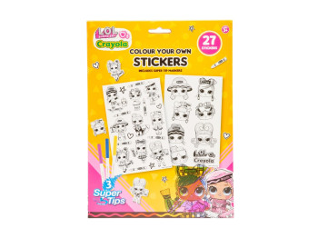 Розмальовки-наліпки з фломастерами. Crayola 35083