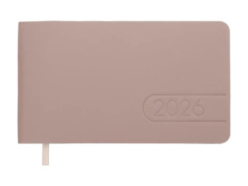 Еженедельник датированный Light Morandi 2026, 153×87 мм, 128 страниц, какао, Buromax