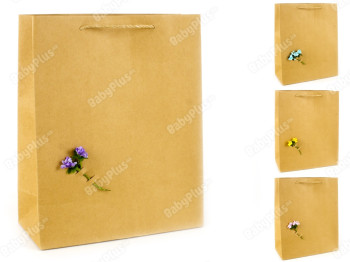 Пакет подарочный бумажный "Craft flower" 32x26x12см