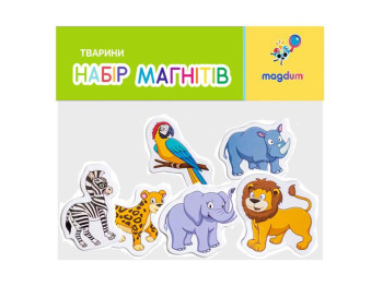 Набір магнітів Тварини ЗОО малюнки 6шт. Magdum ML4032-25