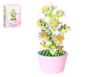 Мини-конструктор Flower Ромашки, 110 деталей, цветок в горшке