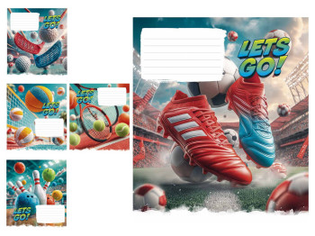 Зошит у лінію Let’s Go! 024-3678L, 24 аркуші, ВД-лак, 5 видів (ціна за 1 шт), Школярик