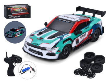 Машина 36900 радиок.2,4G,акум,26,5см,1:16,дрифт,свет,корпус не бьется,доп.колеса,4х4,USBзар.,2цв