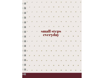 Тетрадь для записей на пружине Genius "Small Steps Every Day", А5+, 100 листов, в клетку, Школярик