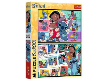Пазлы Trefl Lilo&Stitch Счастливая жизнь Стич, 2 х 200 элементов