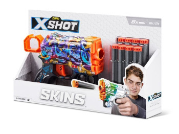 Быстрострельный игрушечный бластер X-SHOT Skins Menace Spray Tag 8 патронов. Zuru 36515D
