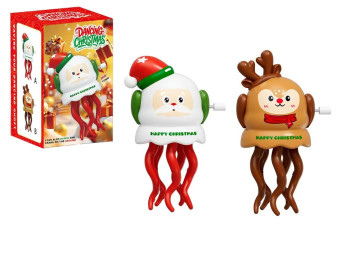 Игрушка рождественская танцующая Dancing Christmas, 10 см, движущаяся, заводной механизм, 2 вида
