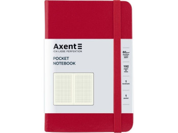 Записная книжка Axent Partner А6, клетка, 96 листов, красная обложка, Axent