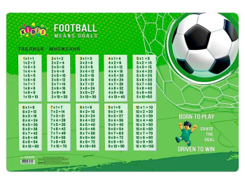 Подкладка настольная Kidis Football, 42,5×29 см, таблица умножения