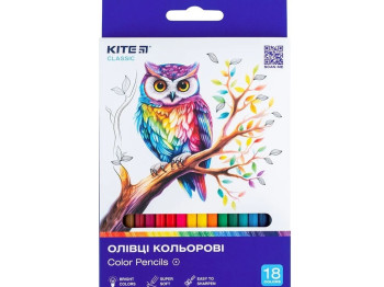Карандаши цветные Classic 18 шт, Kite