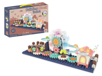 Конструктор электрический Building Block Track 35 см, свет и звук, колесо обзора