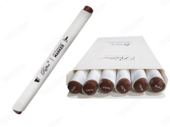 Скетч-маркер двусторонний Raffine Bitter Chocolate. Marco 7800-6CB(Y976). Цена за 1 шт.