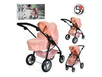 Коляска для кукол T738004, трансформер 2 в 1, с люлькой-переноской, FiVEoNiNE