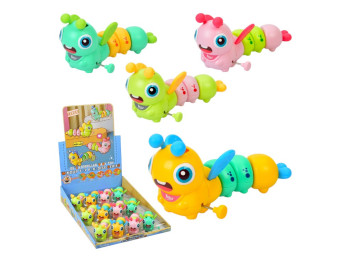 Игрушка заводная гусеница, прорезыватель, 4 цвета (цена за 1 шт)