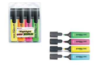 Маркер Highlighter 4 цвета. Edding e-345/4/SE