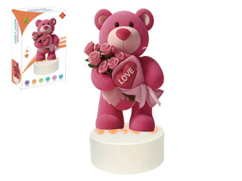 Нічник світлодіодний ведмедик Strawberry Bear, 22,5 см, світиться, USB живлення