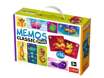 Настольная игра Мемос Классический плюс 36 карт, Милые монстрики, Trefl