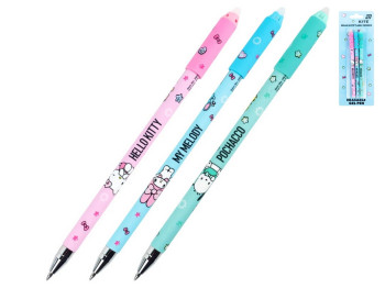 Ручка гелева "пиши-стирай" Hello Kitty and Friends, синя, набір 3шт., Kite HK26-350-1/3BL