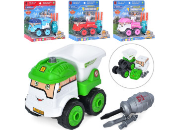 Конструктор на шурупах Машинка 12 см JD1899-3A, з викруткою, BabyToys