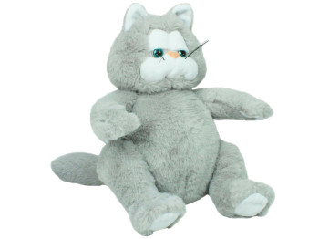 Мягкая игрушка Кот сидячий серый, Размер 26x18x18см, Копиця