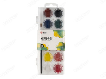 Краски акварельные 12 цветов. AIHAO AH CP 630-12