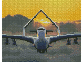 Алмазна картина Байрактар на заході сонця 30х40 см, Strateg