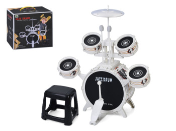 Дитяча барабанна установка Jazz Drum із 5 барабанами, тарілкою та стільчиком